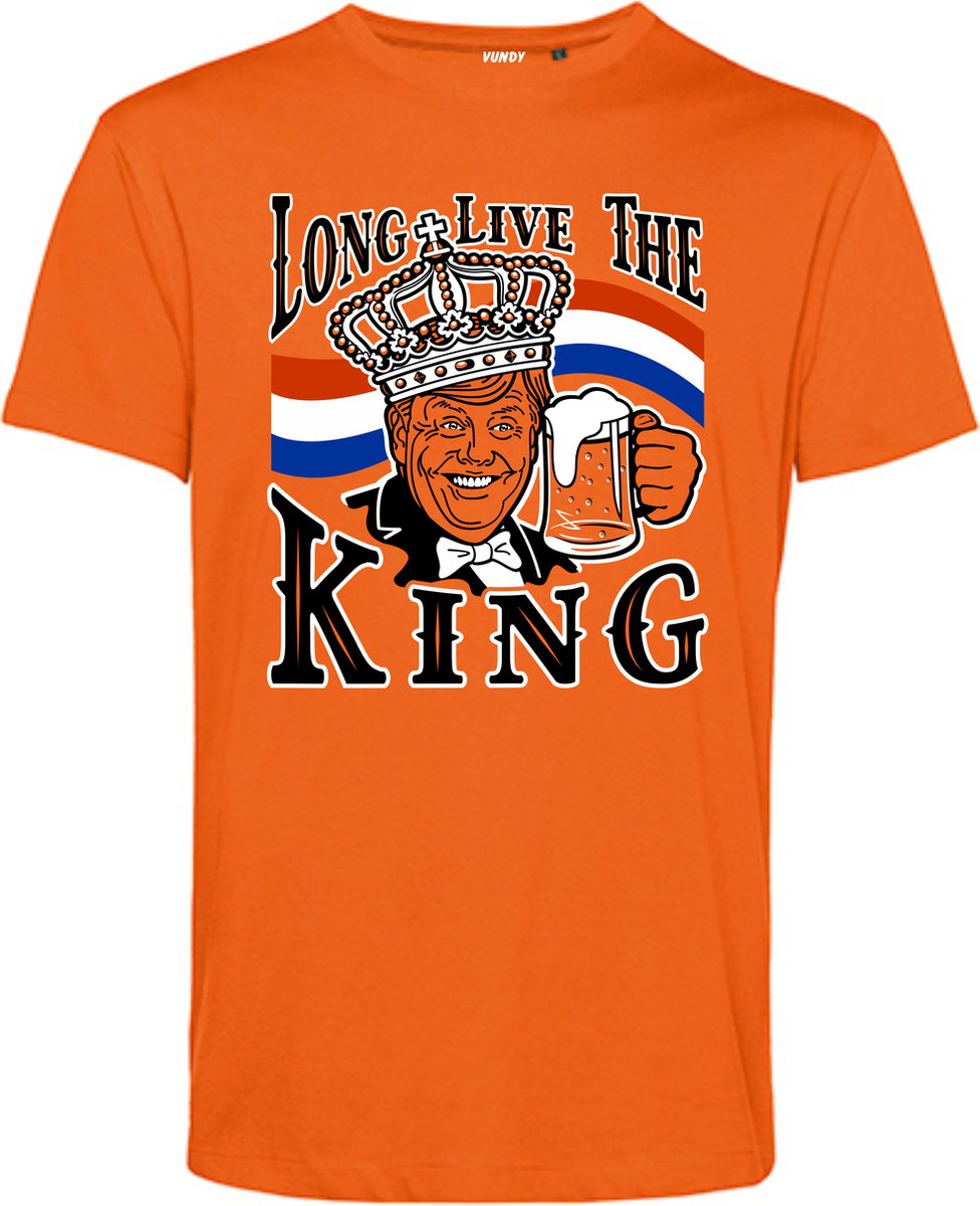 T-shirt Long Live The King Willem Alexander | Koningsdag kleding | oranje t-shirt | Oranje | maat XS